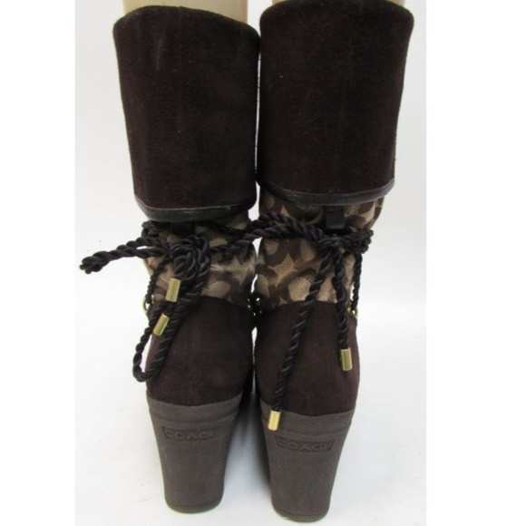 COACH Maisy Signature Op Art Wedge Boot - Picture 4 of 6